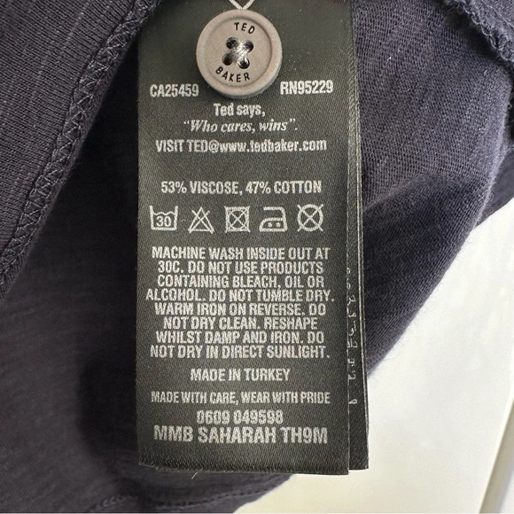 2-Ted Baker London Men’s Modern Slim Fit Polos Shirts Navy Blue Size 4 (Large) - Picture 10 of 16